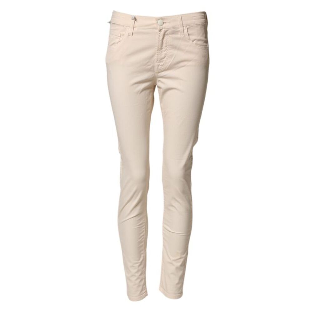 Jacob Cohen Beige Mid Waist Skinny Fit Denim Trouser Women's Jeans